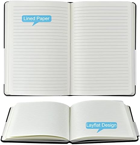 12 Pack A5 Journal Notebooks College Ruled Notebook Classic Leather Hardcover Lined Journals for Writing Office School Home Business, 8.3 x 5.5 inch, 100GSM Thick Paper, 160 Pages (Black, 12 Pack) - Image 3