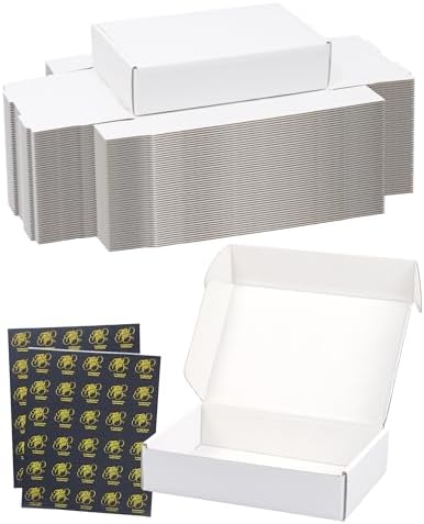White Shipping Boxes 9x6x2 Inch, Set of 45, Corrugated Cardboard Boxes, Mailer Packaging Boxes for Small Business Gift Literature Shipping by TryDrem