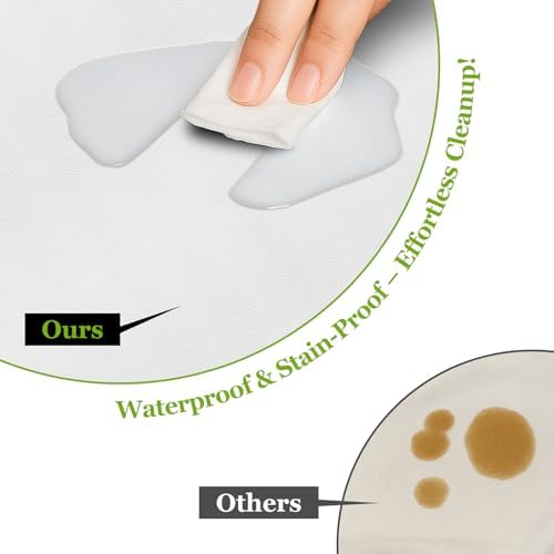 Warmstar Leather Table Cover 16 x72 Inch, 1.8MM Thick PVC Table Protector Waterproof, Desk Cover Protector Non-Slip Table Pad for Kitchen, Dresser, Gaming Desk,Dining Room Table，White - Image 3