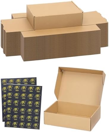 50 Pack Small Shipping Boxes, 7x5x2 Inch Brown Cardboard Boxes for Small Business by TryDrem