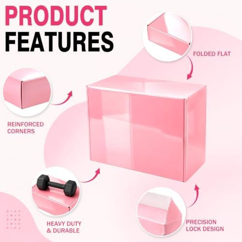 9x6x4 in Shipping Boxes for Small Business 30 Pack, Cute Pink Corrugated Mailer Boxes Bulk - Image 4