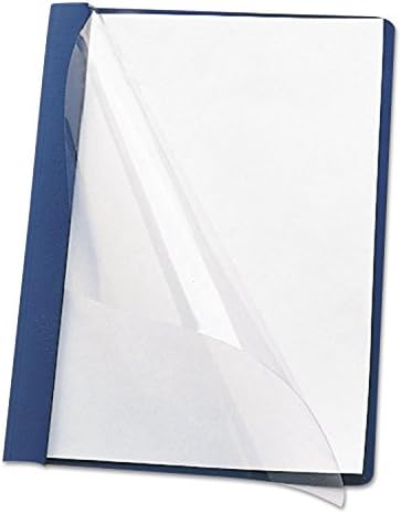 Smead Clear Front Report Cover, Three Double Tang Side Fasteners, 1/2" Capacity, Letter Size, Dark Blue, 25 per Box (87455) - Image 3