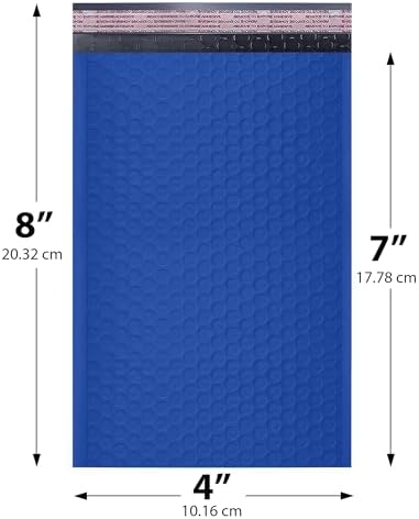 Royal Blue Bubble Mailers 4x8, Poly Padded Envelopes #000, 500 Pack - Image 2