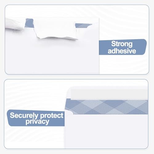PANDRI 1000 Pack #10 Windowless Self-Seal Envelopes, Security Tinted - Image 3