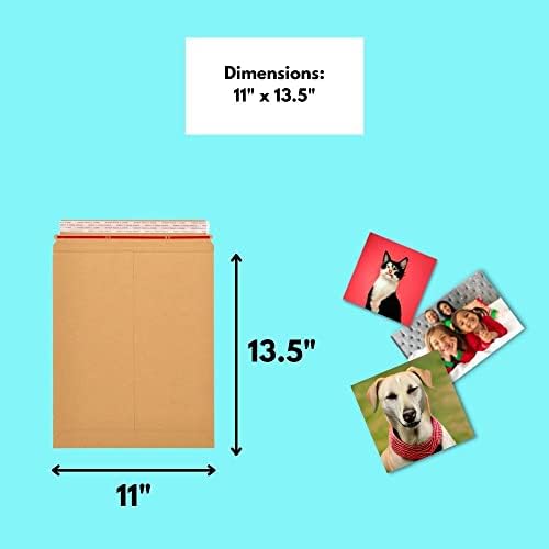 PSBM 100 PCS 11 x 13.5 Inch Kraft Rigid Photo Mailers, Cardboard Shipping Envelopes, Mailers for Shipping Photos, CDs, Documents, Catalogue, Or any Flat Object - Image 3