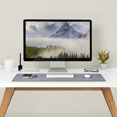 Premium Felt Desk Mat | Large 15.75" x 36" | Multifunctional Desk Pad for Home Office | Mid Gray - Image 3