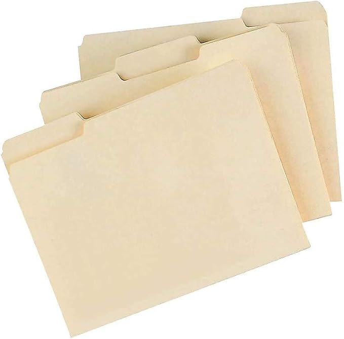 Staples File Folders, Letter Size, 1/3‑Cut Tabs, Assorted Positions, Manila, Durable Paper Stock, 500/Pack - Image 3