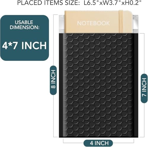 Metronic 1000 Pack Bubble Mailer 4X8 Inch Black Waterproof Padded Envelopes - Image 2