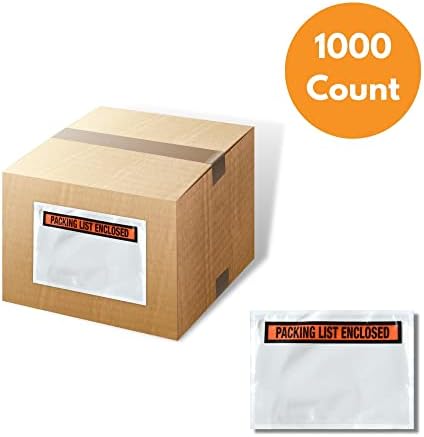 PSBM 1000 PCS, 4.5 x 6 Inch, Panel Face Back Side Load Packing List Envelopes, Orange/Black Printed for Invoices & Slips - Image 4