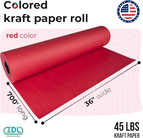 Red Kraft Paper Roll, 36" x 8400" (700 feet) - USA-Made, IDL Packaging - Image 2