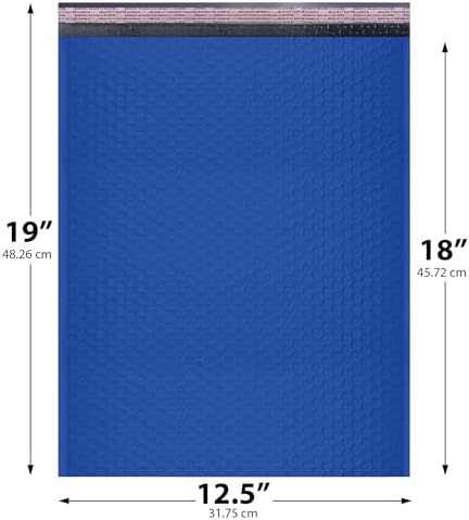 Royal Blue Bubble Mailers 12.5x19, Poly Padded Envelopes #6, 100 Pack - Image 2