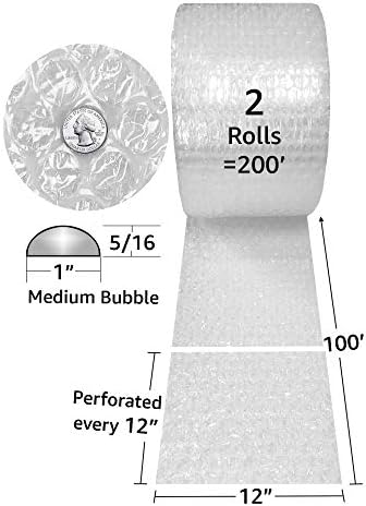 Bubble Roll 200' x 12" Wide - Medium Bubbles 5/16" Wrap for Packaging - Image 2