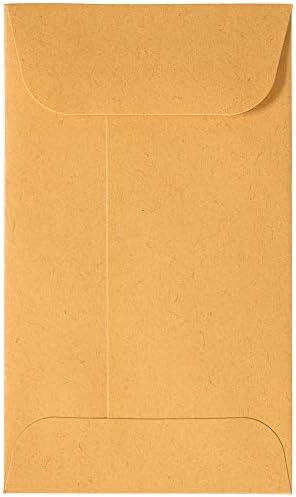 JAM PAPER #3 Coin Business Commercial Envelopes with Peel and Seal Closure - 2 1/2 x 4 1/4 - Brown Kraft Manila - Bulk 500/Carton by JAMPaper