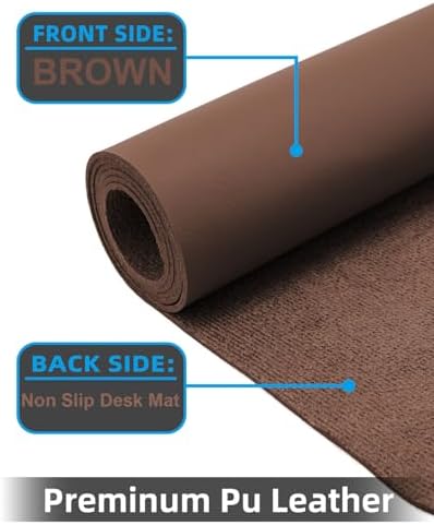 Desk mat Large, Leather Desk Pad Protector,Office Desk Mat,Mouse Pad, Non-Slip Desk Blotter, Laptop Desk Pad, Waterproof Desk Writing Pad for Office&Home (Coffee, 48" x 24") - Image 2