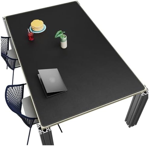 CENNBIE HUGE200 78.8" x 47" Black Leather Desk Mat for Conference Table, Dining Table, Work Table, Banquet Tables, Library Table by CENNBIE