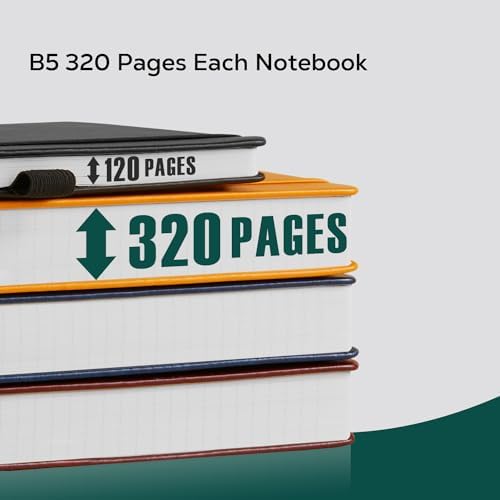FOCUS DAY Hardcover Notebook Journal, B5 Lined Daily Journal College Ruled Notebook for Women Men, 320 Pages Large Writing Journal Notebook for School Work, Dark Green Leather Notebook, 7.1'' X 10'' - Image 3