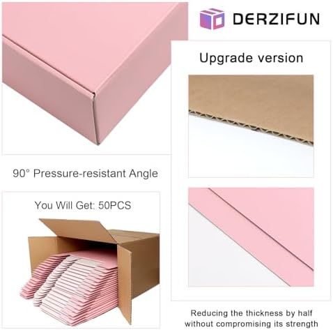 9"x6"x4" Pink Shipping Boxes, 30 Pack Corrugated Packaging Mailer Box, Gradients Shipping Packaging Boxes for Small Business, Recyclable Cardboard Literature Gift Box - Image 3