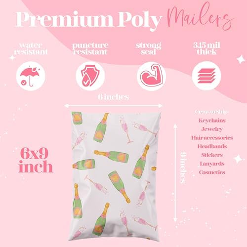 Pretty Package Store Poly Mailers 6x9, Champagne, 100 Pack - Image 2
