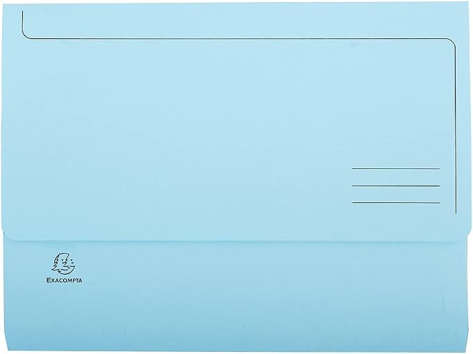 Exacompta - Ref 46772E - Super A4 Document Wallets - 245 x 325mm in Size, Suitable for A4 Documents, 3cm Expansion Gusset, 220gsm Card, PEFC-Certified - Blue (Pack of 50) - Image 8