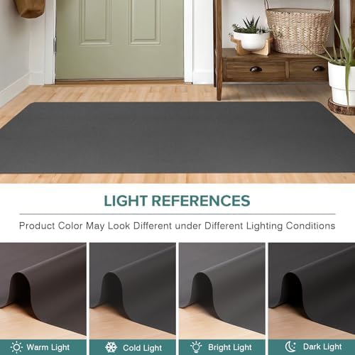 Dark Gray Leather-Look Plastic Table Protector Cover Pad, 42x72 inch - Image 6