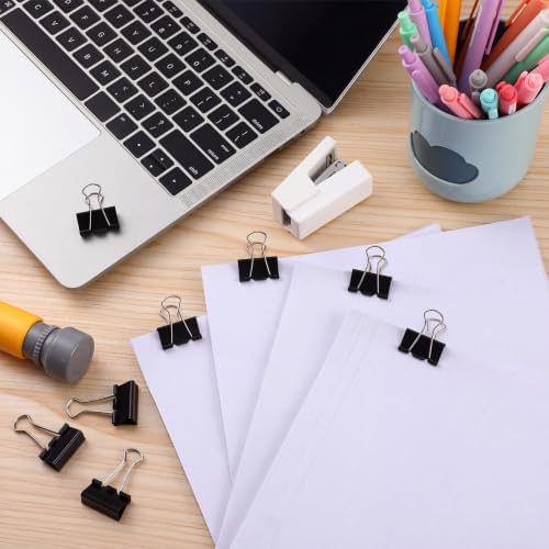 Jetec 100 Pcs Black 1 Inch Binder Clip Paper Clamp Metal Paper Clip - Image 5