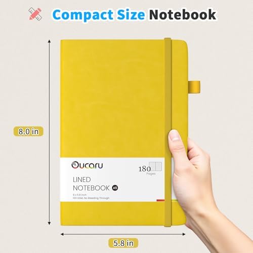 Oucaru 4 Pack A5 Lined Journal Notebook, 180 Pages 100 GSM Paper for Travel - Image 2