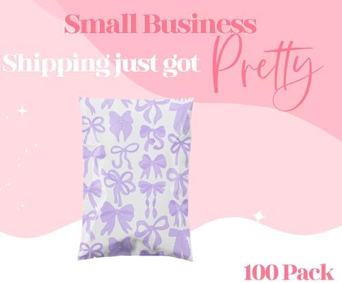 Pretty Package Store Poly Mailers 14.5x19, Purple Bows, 100 Pack - Image 6