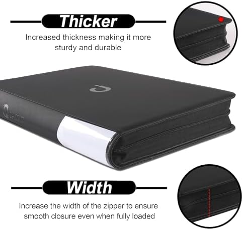 Premium Card Binder 16 Pocket - Fits 1600 Cards，4X4 Ringless Card Album with Sleeves for Trading Cards & Sports Cards（Model C，Classic Black） - Image 5