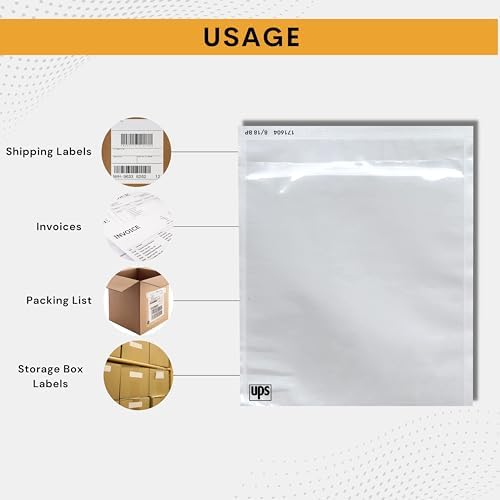 10,000 Pack 6.5"x10" UPS Shipping Label Sleeves – Clear Self-Adhesive Packing Slip Pouches, Waterproof Packing List Envelopes – Ideal for Shipping Documents, Mailing Labels, Invoices & Slips - Image 3