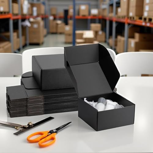 8x8x4 inch Black Shipping Boxes for Small Business- Set of 25 - Image 4
