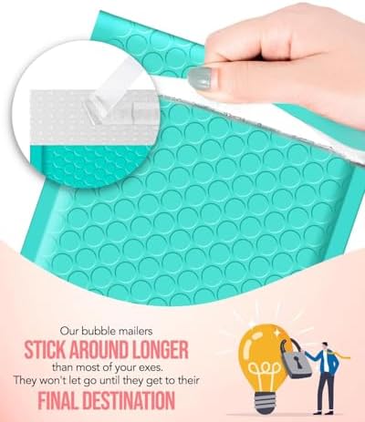 GSSUSA Teal Bubble Mailers 8.5x12" 500 Pack Padded Envelopes Self Seal - Image 5