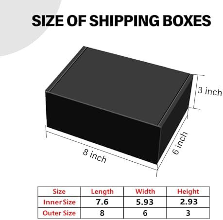BoShahai 30 Pack 8x6x3 inch Black Shipping Boxes, Corrugated Cardboard - Image 2