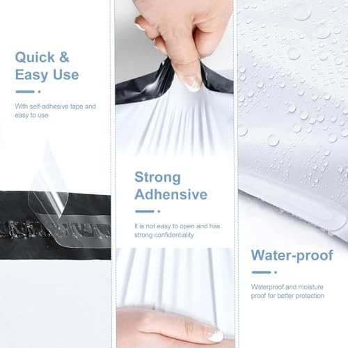Metronic Poly Mailers 14.5x19 1000 Pcs White, Large Shipping Bags for Clothing Mailing Bags with Strong Self-sealing Adhesive Waterproof and Tear-Proof Postal Bags in Bulk - Image 4