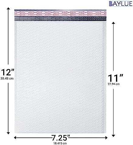 Bubble Mailers 7.25x12, Self Seal Poly Padded Envelopes #1, 100 Pack Bulk - Image 2