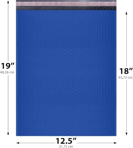 Royal Blue Bubble Mailers 12.5x19 Poly Padded Envelopes #6, 20 Pack - Image 2