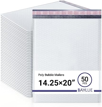Bubble Mailers 14.25x20, Self Seal Poly Padded Envelopes #7, 50 Pack by BAYLUE