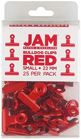 JAM PAPER Metal Bulldog Clips - Small - 22mm - Red - 25/Pack - Image 3