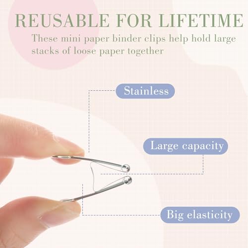 Jetec 500 Pcs Pastel 1 Inch Binder Clip Paper Clamp Metal Paper Clip - Image 5
