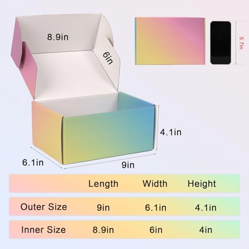 9x6x4 Shipping Boxes Medium, 30 Pack Colorful Corrugated Cardboard Mailer Boxes for Small Business, Mailing, Packaging - Image 2