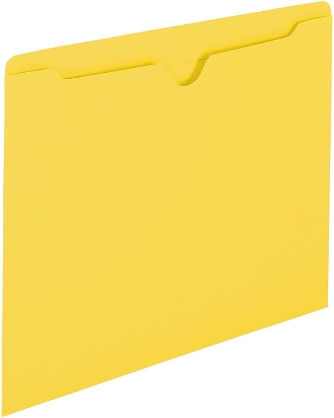 Smead File Jacket, Reinforced Straight-Cut Tab, Flat-No Expansion, Letter Size, Yellow, 100 per Box (75511) - Image 3