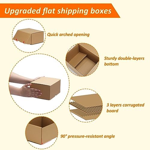 HORLIMER 8x6x4 inches Shipping Boxes Set of 25, Brown Corrugated Cardboard Box Literature Mailer - Image 3