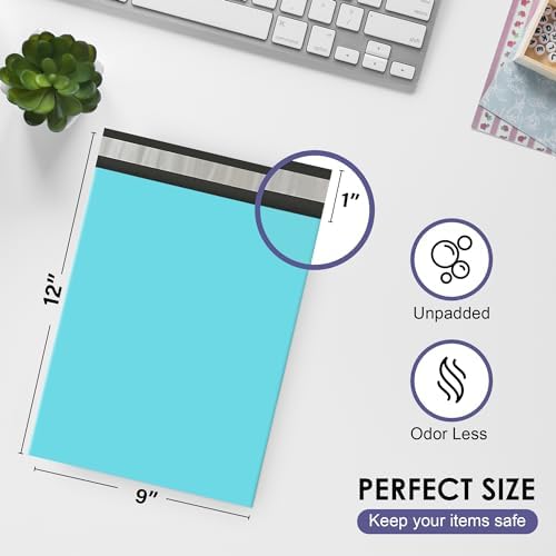 Teal Poly Mailers 9x12, Self Seal Shipping & Mailing Bags, 1000 Pack Bulk - Image 2