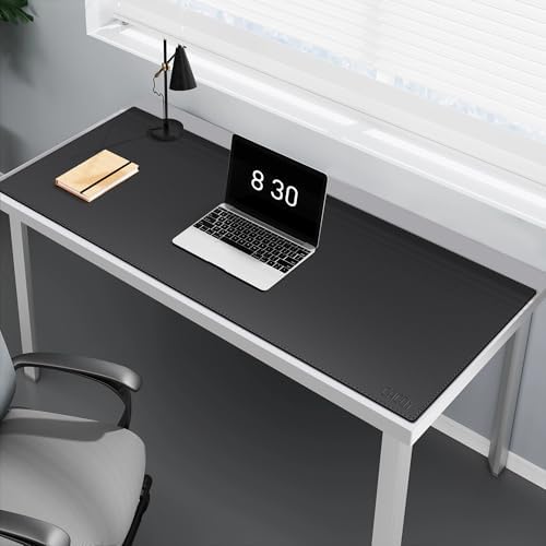 Cacoy 48"x20" Leather Desk Pad Blotter, Waterproof Desk Mat Protector,Black - Image 3