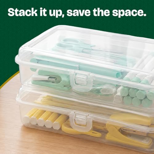 BAZIC PRODUCTS Basix Clear Multipurpose Pencil Box, Stackable, 24-Case - Image 5