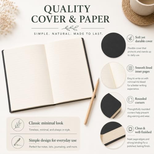 Mimorou 100 Pcs A5 Journals Notebooks Bulk,Black,Lined - Image 3