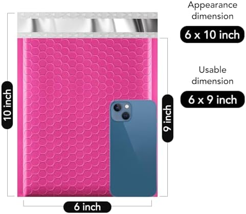 Fuxury Bubble Mailers 6x10" Pink Padded Envelopes 9600 Pack Bulk Pallet - Image 2