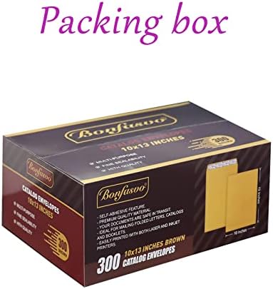 Bonfasvo 300 Pack 10x13 Brown Catalog Envelopes Peel & Seal Security Mailing Envelopes 120GSM Kraft Paper self Seal Envelopes for Invitations Papers Photos Documents Pictures Papers Files - Image 5