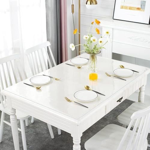 Deep Dream 2.0mm Clear Desk Cover Protector, 30×50 Inch Clear Table Cover Protector, Table Cover Tablecloth Protector, Table Protector for Dining Room Table - Image 2
