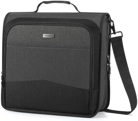 MoKo Zipper Binder with Multi-Pocket, 2-Inch 3 Ring Zipper Binder, 6 Tab Expanding File Folder 600 Sheets Capacity Multi-Pocket Zip Up Binders with Shoulder Strap and Handle for School Work, Black by MoKo