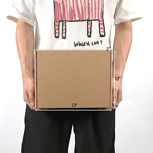 Kraft Brown Shipping Boxes 13x10x2 Inches, 20 Pack - Image 6